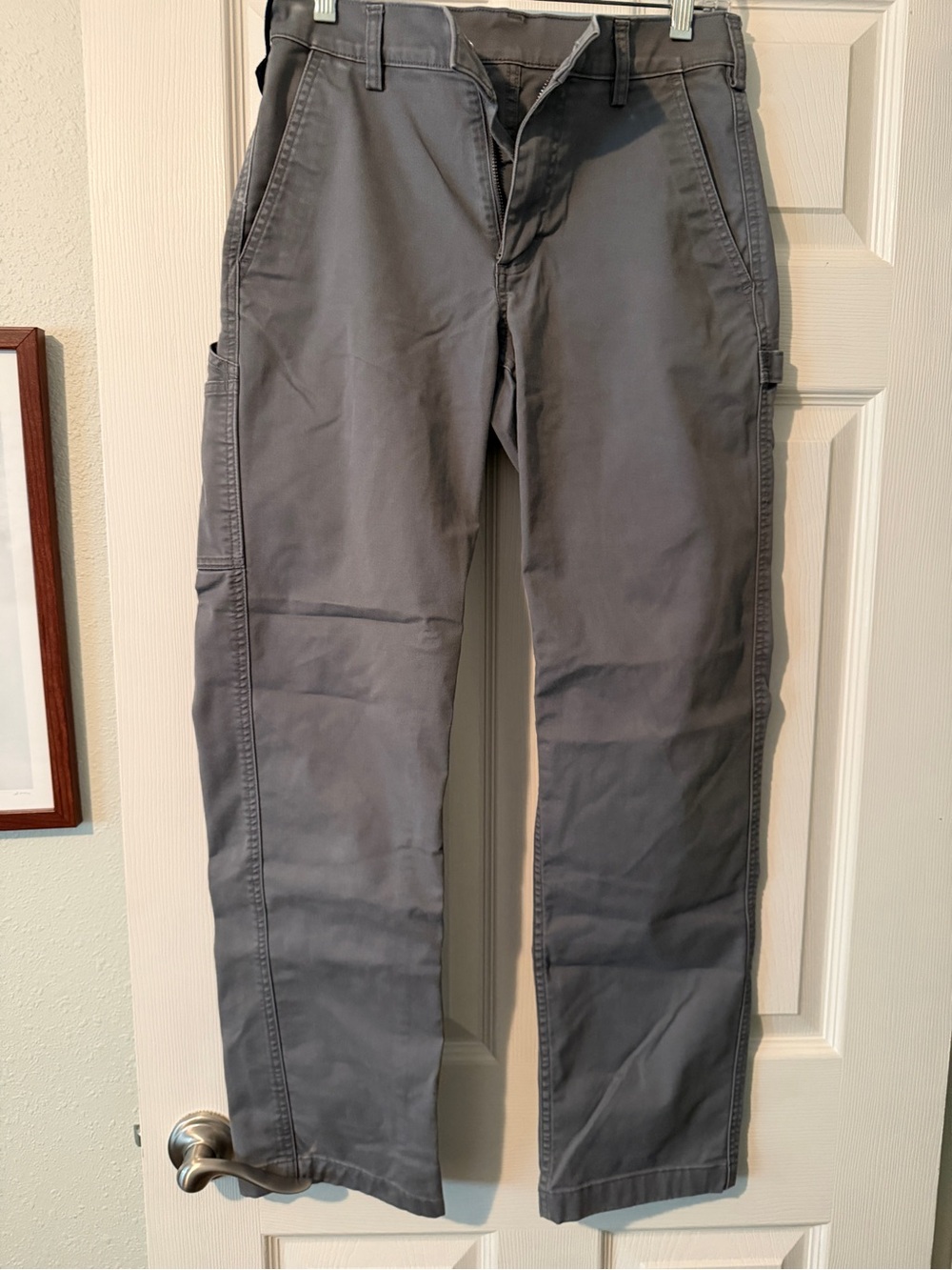 Men's Duluth Trading Gray Utility Work Pants - Classic Straight Fit 28x32